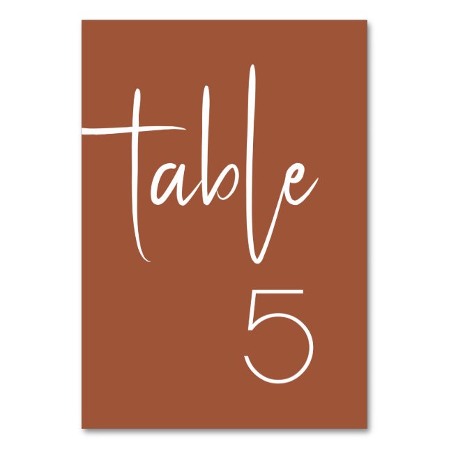 Numeração De Mesa Casamento de ferrugem laranja queimada (Frente)
