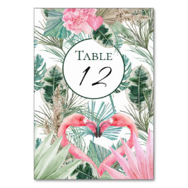 Numeração De Mesa Casamento de Flamingos Rosa Tropical
