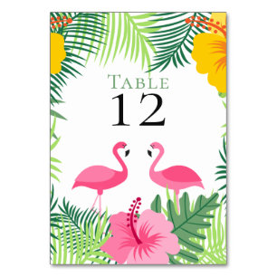Numeração De Mesa Casamento de Flamingos Rosa Tropical