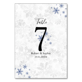 Numeração De Mesa Casamento de Floco de Neve de Inverno