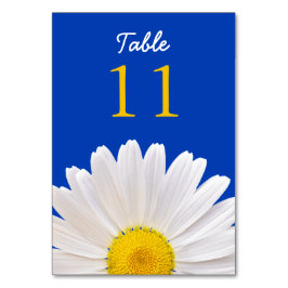 Numeração De Mesa Casamento de Flor Amarelo-Branco Cobalto Shasta Da