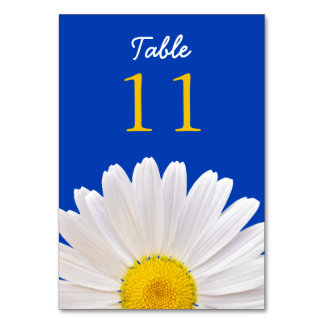 Numeração De Mesa Casamento de Flor Amarelo-Branco Cobalto Shasta Da