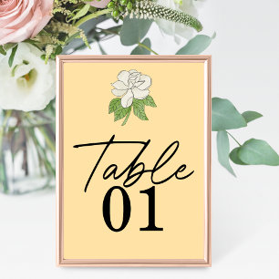 Numeração De Mesa Casamento de Flor da Magnolia Minimalista