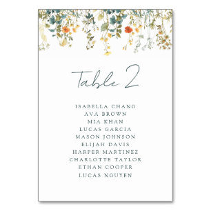 Numeração De Mesa Casamento de flor selvagem