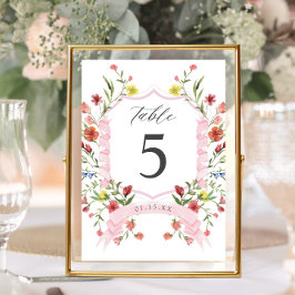 Numeração De Mesa Casamento de Flor Selvagem de Jardim Whimsical