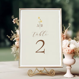Numeração De Mesa Casamento de Flor Silvestre Neutra