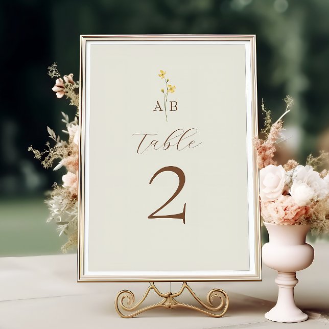Numeração De Mesa Casamento de Flor Silvestre Neutra (Criador carregado)