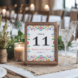 Numeração De Mesa Casamento de Floral Fiesta Colorida mexicana