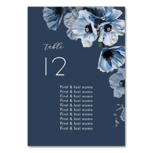 Numeração De Mesa Casamento de Flores Azuis Delicadas