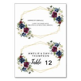 Numeração De Mesa Casamento de Flores de Marinho de Frame Geométrico