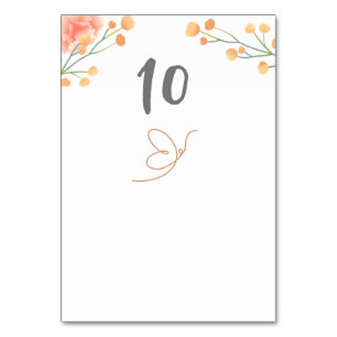 Numeração De Mesa Casamento de Flores de Pêssego Tropical