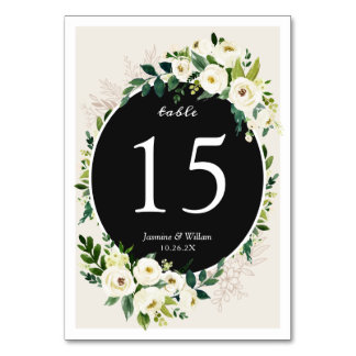 Numeração De Mesa Casamento de Flores de Rosa Branca de Folha Verde