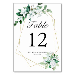 Numeração De Mesa Casamento de Flores e Folhagens Geométricas