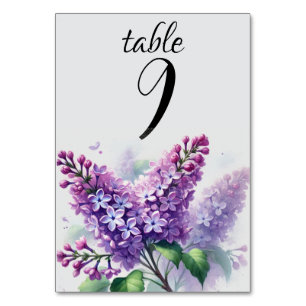 Numeração De Mesa Casamento de Flores Elegantes Roxas Florais Lilac