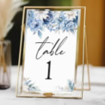 Numeração De Mesa Casamento de Flores Florais Dusty Blue<br><div class="desc">Este é um Número de Mesa de Casamento de Flores Azuis Dusty!</div>