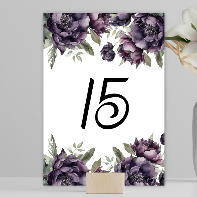 Numeração De Mesa Casamento de Flores Negras de Vintage Gótica (Criador carregado)