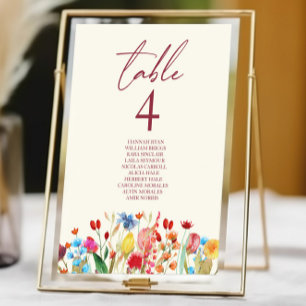 Numeração De Mesa Casamento de Flores Selvagens Florestais