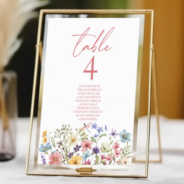 Numeração De Mesa Casamento de Flores Selvagens Florestais (Criador carregado)