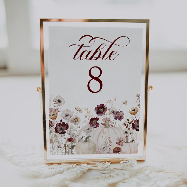 Numeração De Mesa Casamento de Flores Silvestres de Outono Rústico (Criador carregado)