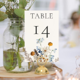 Numeração De Mesa Casamento de Flores Silvestres e Margaridas em Azu