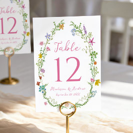 Numeração De Mesa Casamento de Flores Silvestres no Jardim Caprichos