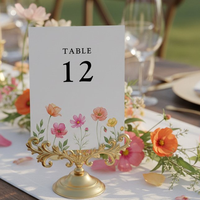 Numeração De Mesa Casamento de Flores Silvestres Número da Mesa Boni (Editable Table Number from the Wildflower Bloom wedding collection by Darling & May)