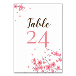 Numeração De Mesa Casamento de Flores Simples de Cereja Rosa