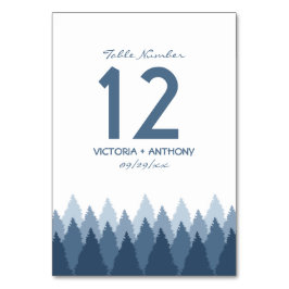 Numeração De Mesa Casamento de Florestas Azuis