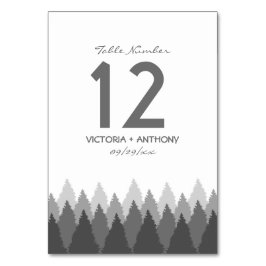 Numeração De Mesa Casamento de Florestas de cinza