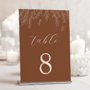 Numeração De Mesa Casamento de Folgas Mínimas Modernas de Terracotta
