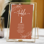 Numeração De Mesa Casamento de Folha do Ramo Terracotta Minimalista<br><div class="desc">Esta é uma Tabela de Casamento de Folha de Terraço Minimalista Minimalista com Nomes!</div>