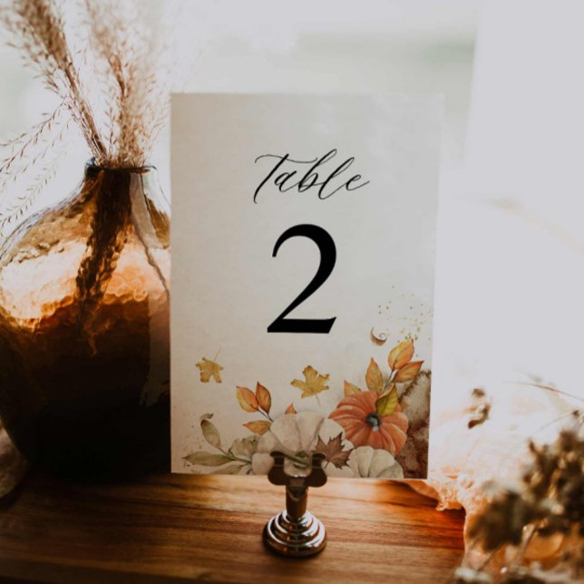 Numeração De Mesa Casamento de Folhagem Rústica (Rustic Fall Wedding Table Number)
