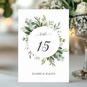 Numeração De Mesa Casamento de Folhagem Verde Eucalyptus