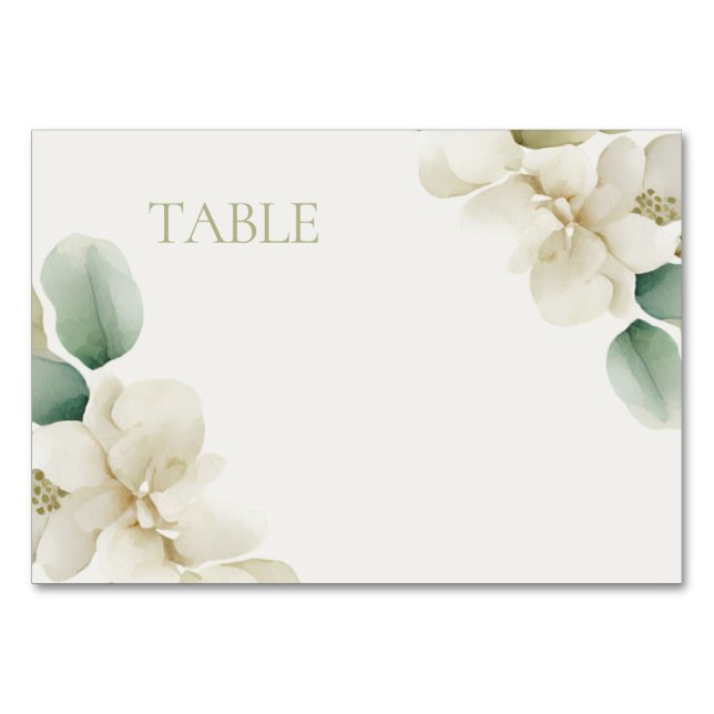 Numeração De Mesa Casamento de Folhagem Verde Mudada (Frente)