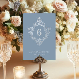 Numeração De Mesa Casamento de Folhas de Prata Azul-Faux-Silver Cres