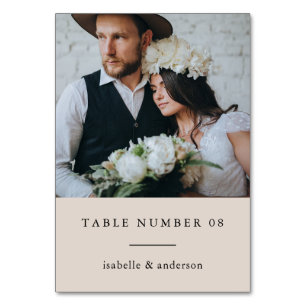 Numeração De Mesa Casamento de Fotografia Clássica Natural Mínima