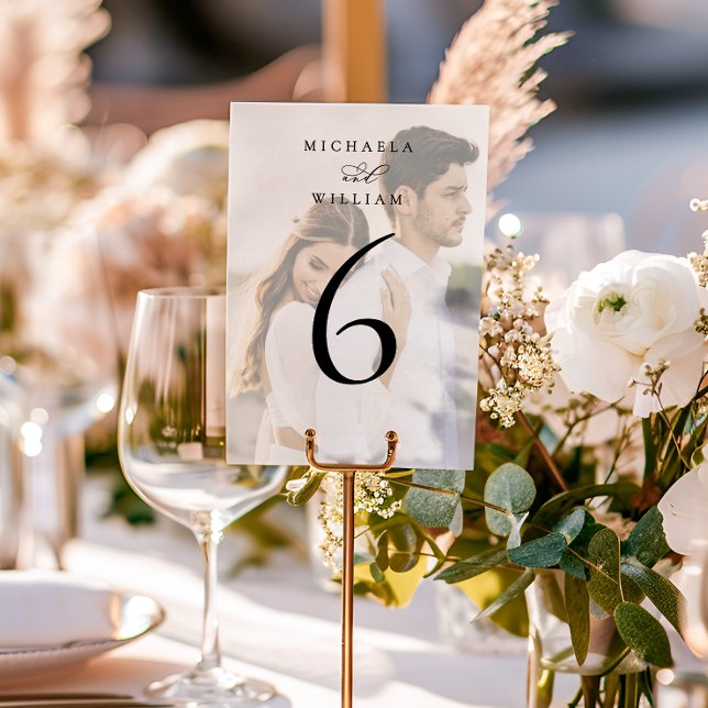 Numeração De Mesa Casamento de Fotografia da Caligrafia Moderna Eleg (Criador carregado)