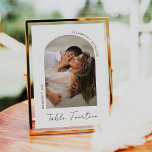 Numeração De Mesa Casamento de Fotografias de Arco de Script de Cali<br><div class="desc">Número de Tabela de Casamento de Fotos de Arco Mínima Moderna e elegante, com Arco de Script Mínimo Moderno, que pode ser personalizado com seu texto e adicionar cada placa de número de tabela ao seu carrinho, um por um. Clique no botão "Personalizar" e use nossa ferramenta design para modificar...</div>