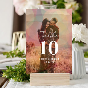 Numeração De Mesa Casamento de Fotografias de Sobreposição de Bokeh