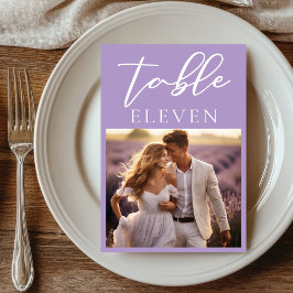 Numeração De Mesa Casamento de Fotografias do Casal Lilac White Scri