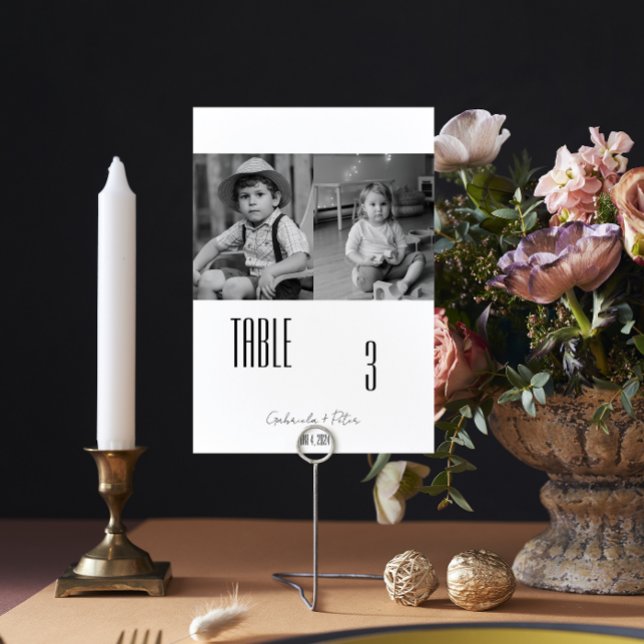 Numeração De Mesa Casamento de Fotografias Minimalista Simples (Criador carregado)
