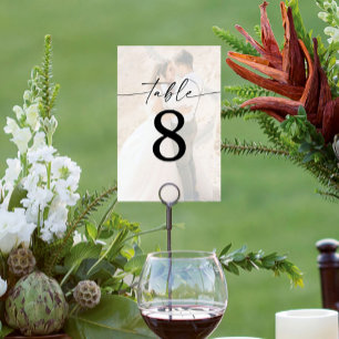 Numeração De Mesa Casamento de Fotografias Modernas de Script Elegan