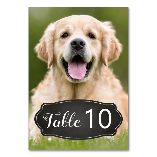 Numeração De Mesa Casamento de Fotografias Modernas Rustic Chalkboar (Frente)