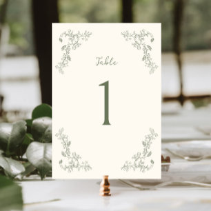 Numeração De Mesa Casamento de Frame Floral Rustic Sage Vintage
