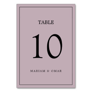 Numeração De Mesa Casamento de Fronteira Mínima de Manuscrito Mauve 