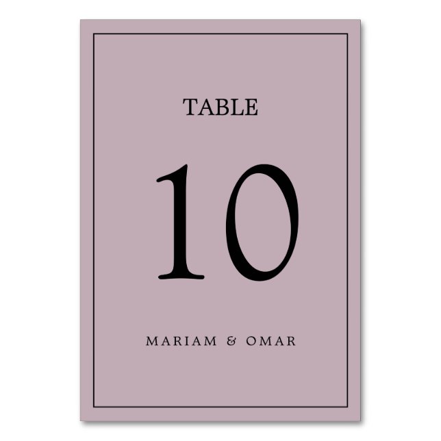 Numeração De Mesa Casamento de Fronteira Mínima de Manuscrito Mauve  (Frente)