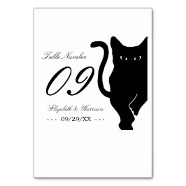 Numeração De Mesa Casamento de Gatos Negra Brancos Modernos