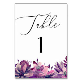 Numeração De Mesa Casamento de guião floral roxo e impermeável