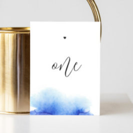 Numeração De Mesa Casamento de guião minimalista azul Elegante