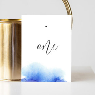 Numeração De Mesa Casamento de guião minimalista azul Elegante